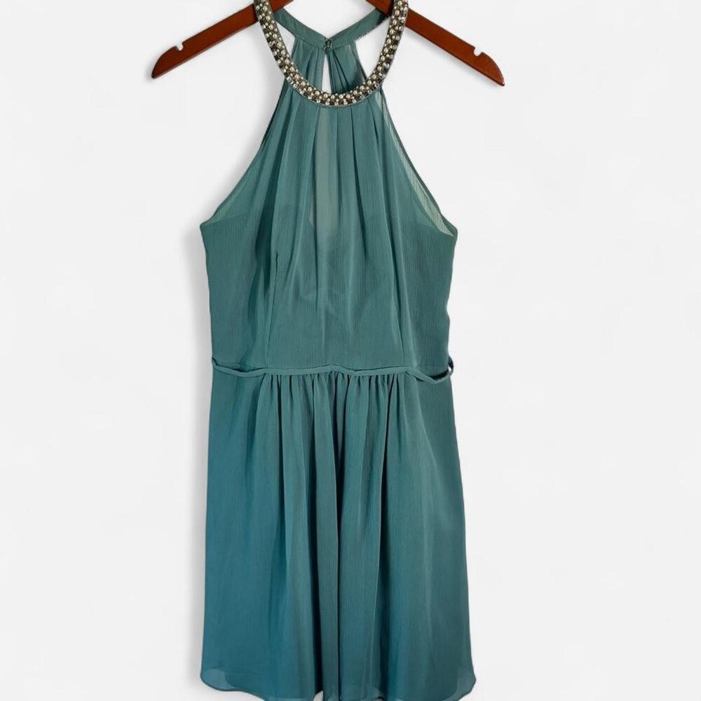 David's Bridal Women's Blue and Green Dress